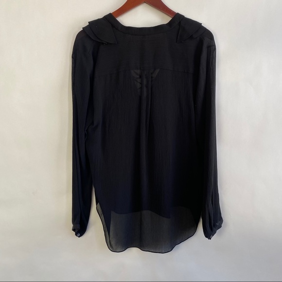 Theory Rianala Black 100% Silk Lace Chiffon Top - Picture 14 of 15